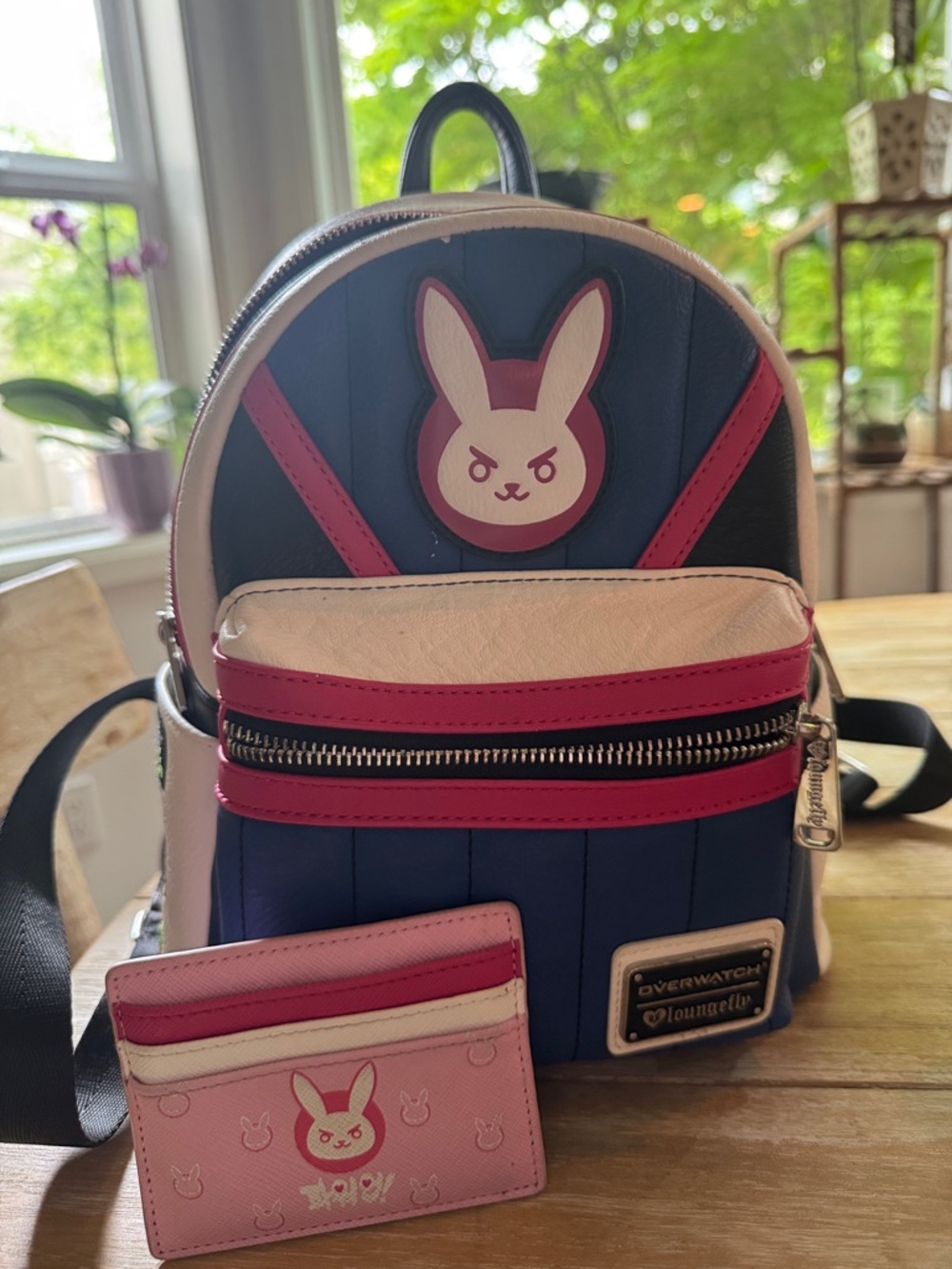 Overwatch D.Va Mini Backpack with Pink Cardholder